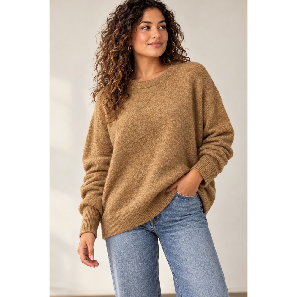 The Group Babaton Aritzia Luxe Alpaca Wool Blend Oversized Crewneck Sweater S